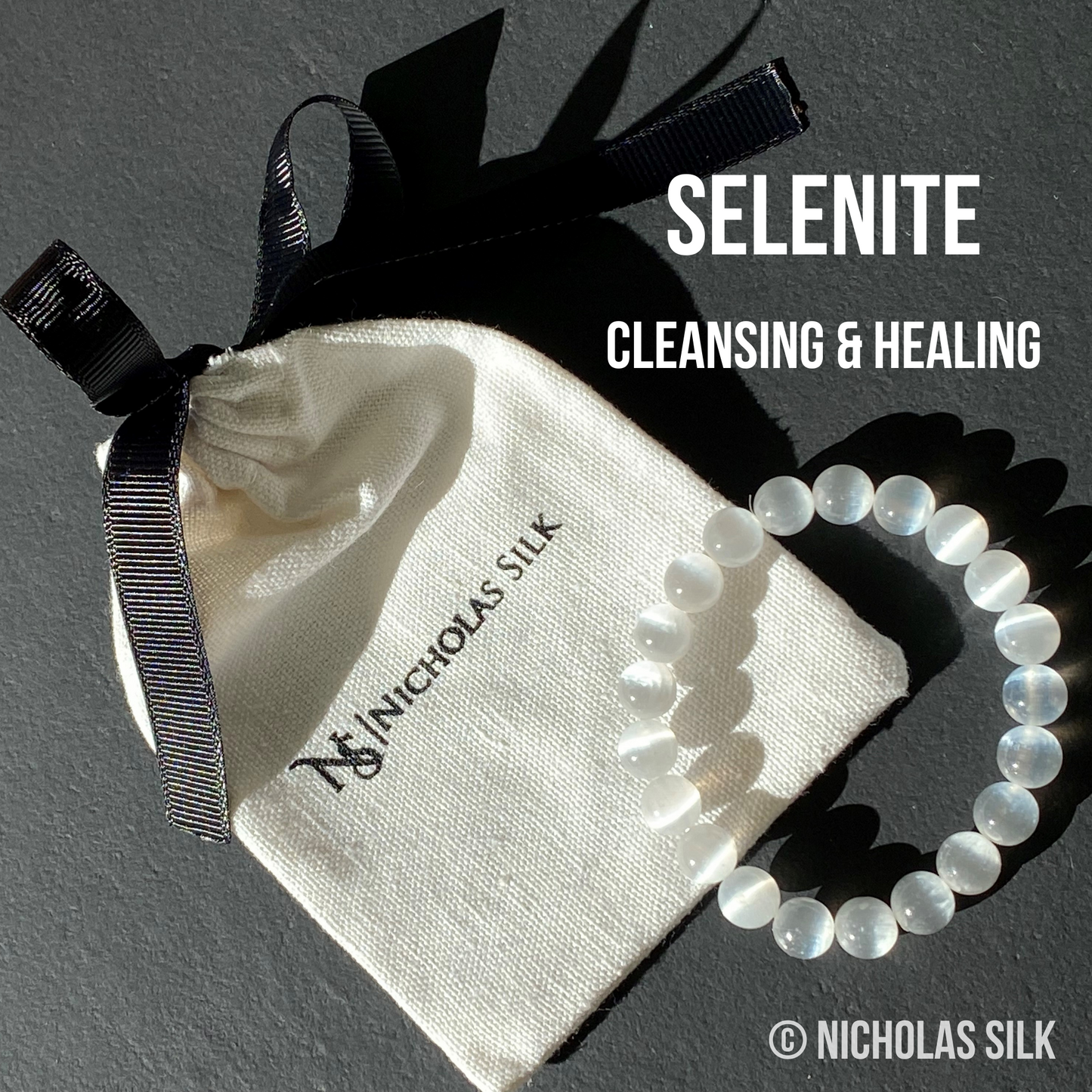 Selenite Moonlit Tranquillity Calming Bracelet