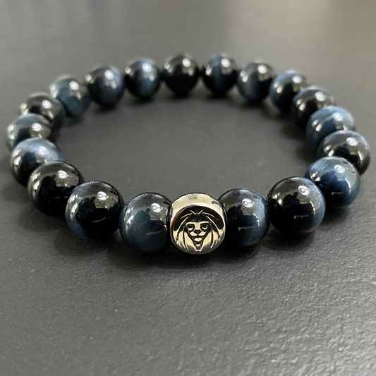 Tiger Eye Calm Blue, Lion's Strength: Empowering Bracelet